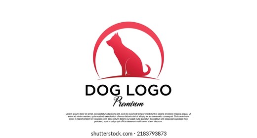 Dog logo design with creative unique style Premium Vector