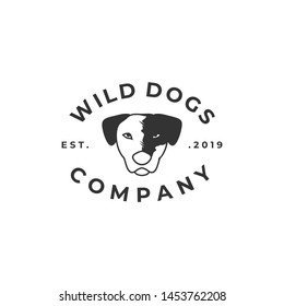 Dog logo design with flat style