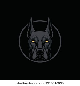 diseño de logotipo de perro con el concepto de logotipo de juegos. perro negro.