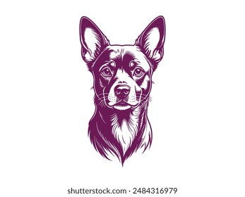 Dog logo design icon symbol vector illustration. Thin line drawing Dog head icon symbol vector. Outline dog logo