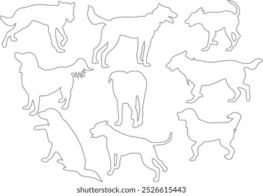 Dog logo design icon symbol vector illustration. Thin line drawing Dog head icon symbol vector. Outline 