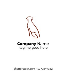 dog logo design icon vector illustration simple line