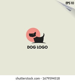 Dog Logo Design Isolated In Shape Colour. Dog Logo Template. Modern Design. Flat Logo. Vector Illustration