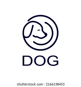 Dog Logo Design Linear Symbol Dog Stock Vector (Royalty Free ...