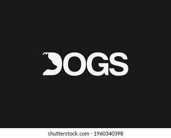 Dog logo design. negative space. D logo. modern, creative, minimalist