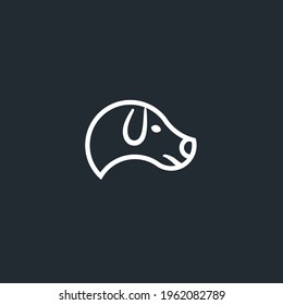 dog logo design logo outline in vector shape,