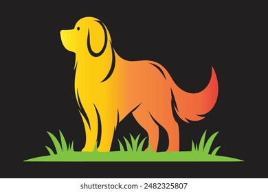 dog logo design  silhouette vector.