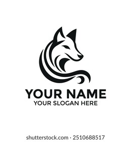 dog logo design, symbol, business icon design, fox logo, vector illustration,silhouette.eps