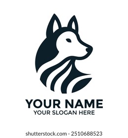 dog logo design, symbol, business icon design, fox logo, vector illustration,silhouette.eps