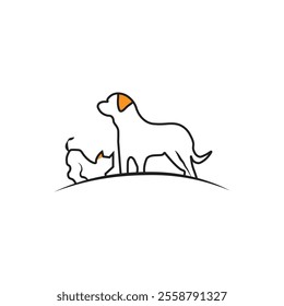 Dog logo design template. Graphic sitting puppy