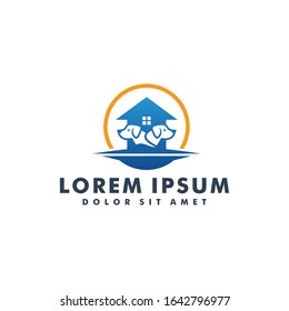 Dog logo design template, Pet shop icon vector logotype