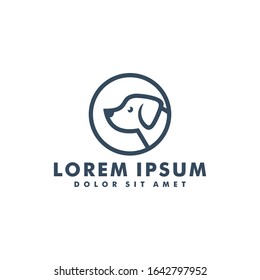Dog logo design template, Pet shop icon vector logotype