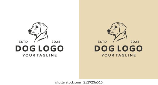 Dog Logo Design Template. Suitable For Pet Grooming, Training and Pet Shops. Vector illustration.