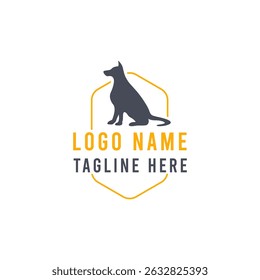 Dog logo design template. Trendy style, vector eps 10