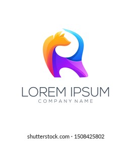 dog logo design vector abstract