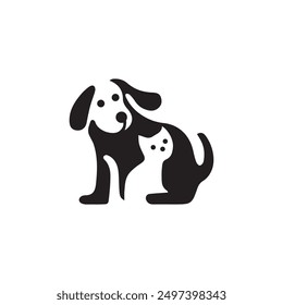 Dog logo design vector for business, Dog, cat paw icon. Zoo, vet logo element. Paw print vector symbol