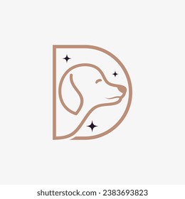 Dog logo design vector illustration with creative element concept