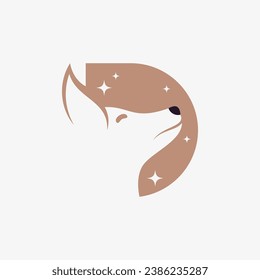 Dog logo design vector illustration with creative element concept