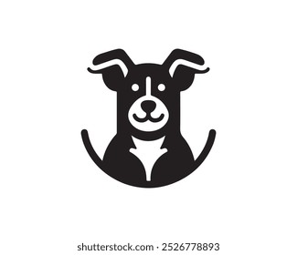 Dog logo design vector illustration. Black and white dog logo template