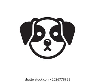 Ilustración vectorial de diseño de logotipo de perro. Plantilla de logotipo de perro blanco y negro