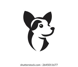 Dog logo design vector illustration. Black and white dog logo template
