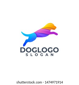 dog logo design vector modern