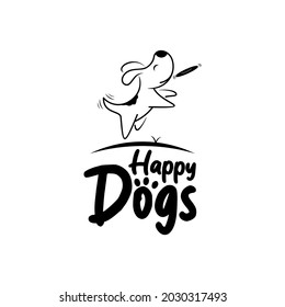 dog logo design vector,dog jumping, dog playing