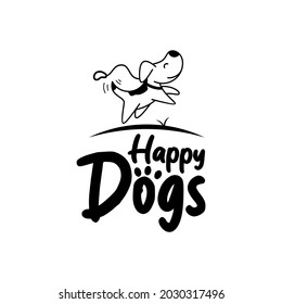 dog logo design vector,dog jumping, dog playing