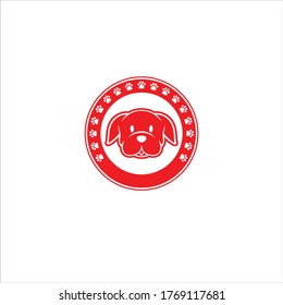 Dog logo with emblem badge