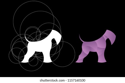 Dog logo. Golden ratio logo.