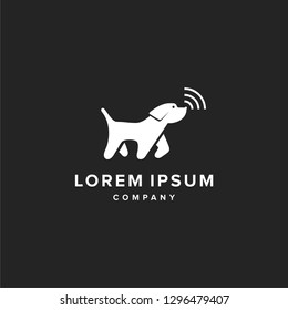 dog logo hipster retro vintage vector icon illustration