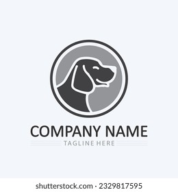 Dog logo and icon animal vector illustration design graphic pet logo