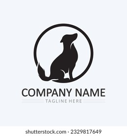 Dog logo and icon animal vector illustration design graphic pet logo
