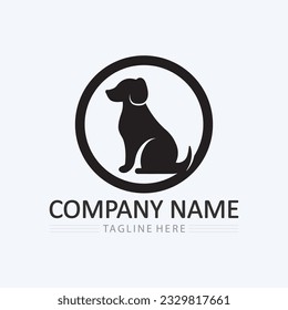 Dog logo and icon animal vector illustration design graphic pet logo