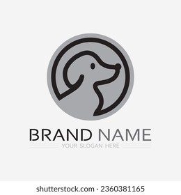Logotipo de perro e icono gráfico de ilustración de vector animal