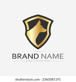 Dog logo and icon animal vector illustration design graphic