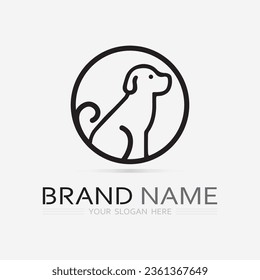 Dog logo and icon animal vector illustration design graphic