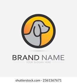 Dog logo and icon animal vector illustration design graphic
