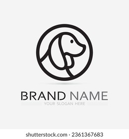 Dog logo and icon animal vector illustration design graphic