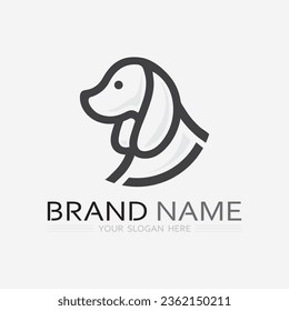 Dog logo and icon animal vector illustration design graphic
