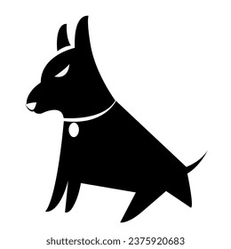Dog logo. Dog icon. Black and white dog vector illustration.