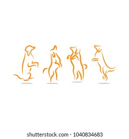 Dog logo and icon design concept template