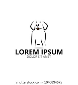 Dog logo and icon design concept template