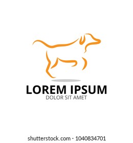 Dog logo and icon design concept template