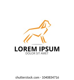 Dog logo and icon design concept template