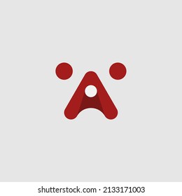 A with dog logo and icon. good for animal logo or mascot.