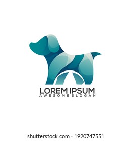 Dog logo illustration Colorful Vector Design