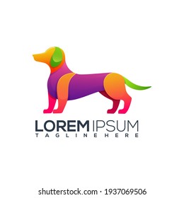 dog logo illustration Colorful Vector Design