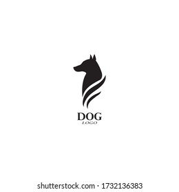 Dog logo illustration vector flat design 