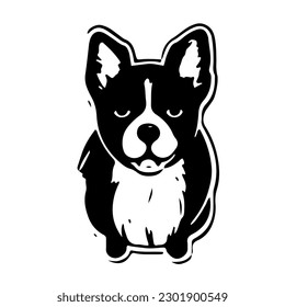 Dog logo illustration for your design. Black and white logo